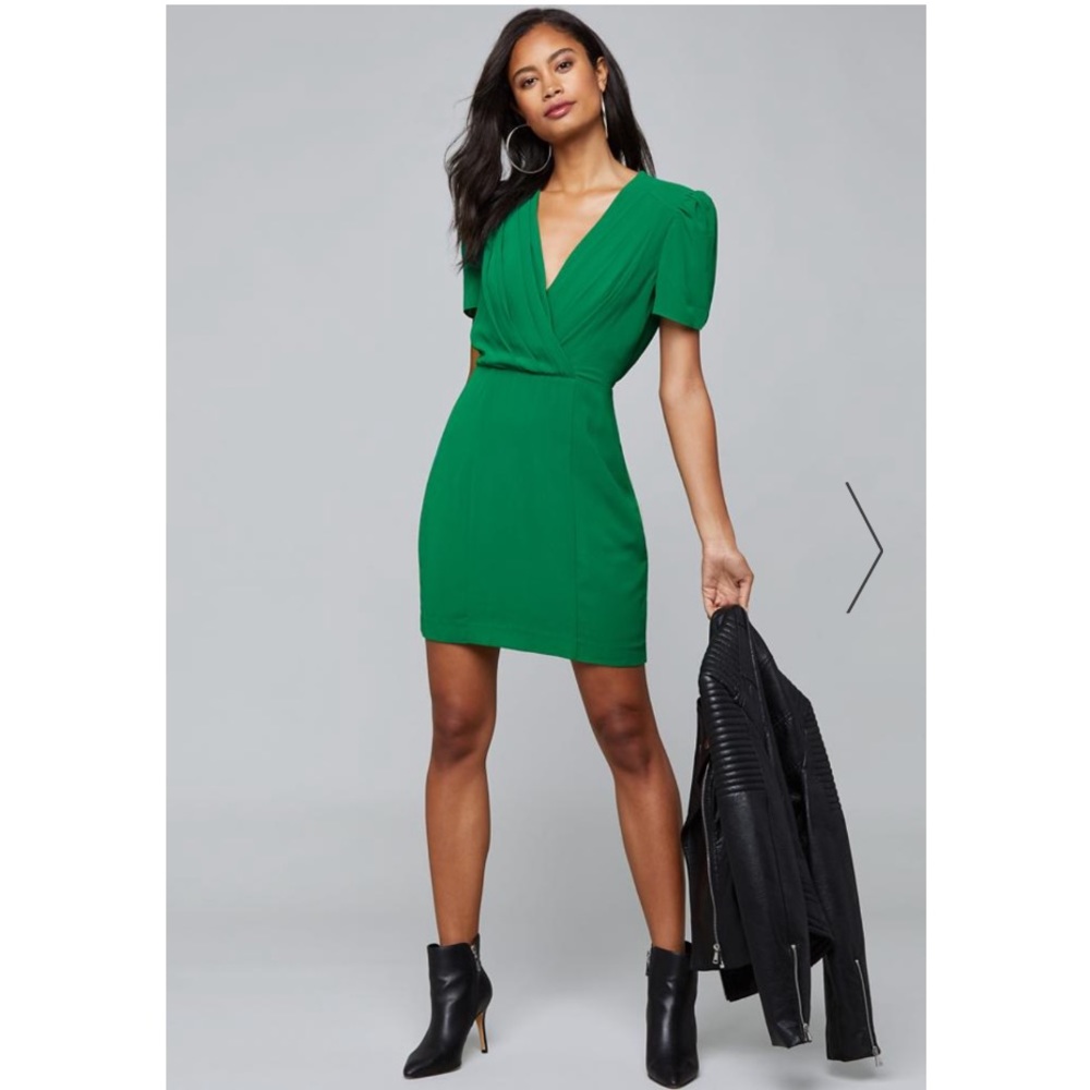 Bebe Pleated Surplice Dress